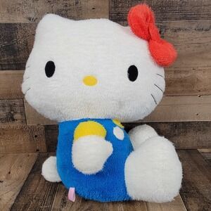 Hello Kitty 20" Jumbo‎ Sitting Plush Overalls Sega Sanrio Japan 2010 Toy Rare